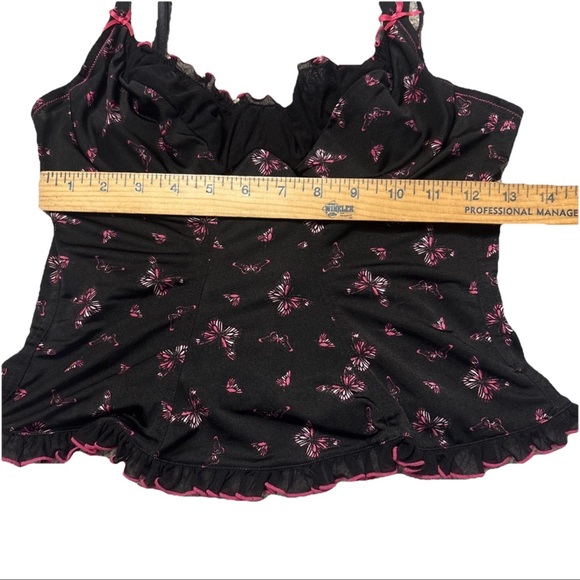 Victoria's Secret Butterfly VTG Corset Top Satin Lingerie Silky Thong Pajama Set - Picture 16 of 17